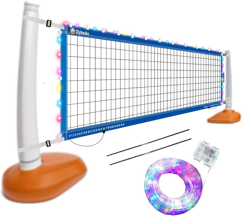 Olybeaka Reinforced Anti-UV Replacement Pool Volleyball Net Only with Scoring Clamps, 15 ft Net - Easy Set Up and Long Lasting - Image 1